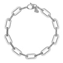 14k White Gold Diamante Paperclip Chain Bracelet (7.00 mm) - Forever in Harmony