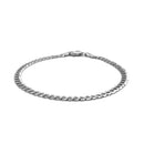 14k White Gold Solid Curb Bracelet (3.60 mm) | - Forever in Harmony