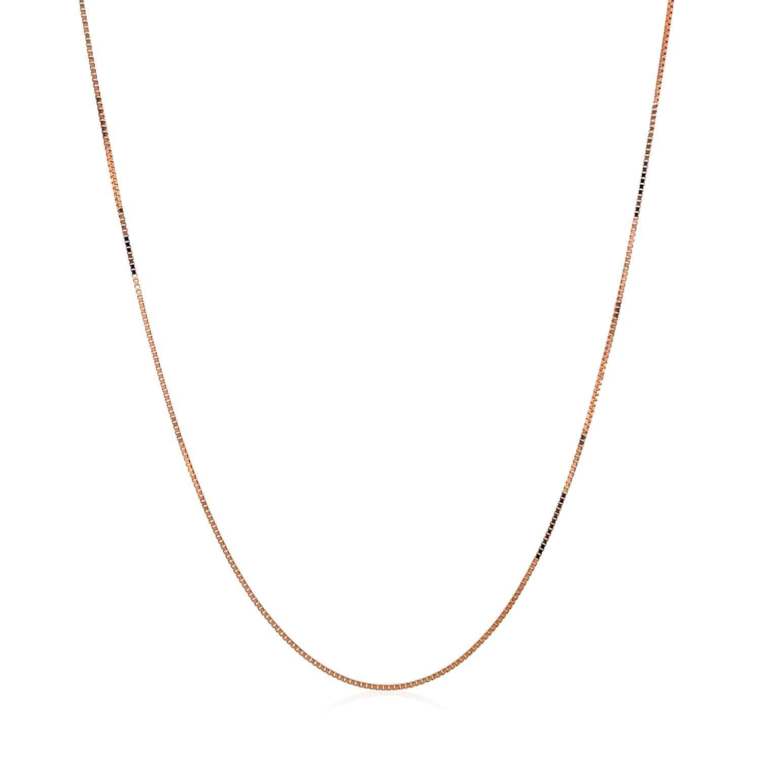 14k Rose Gold Classic Box Chain (0.45 mm) | 16'' - Forever in Harmony