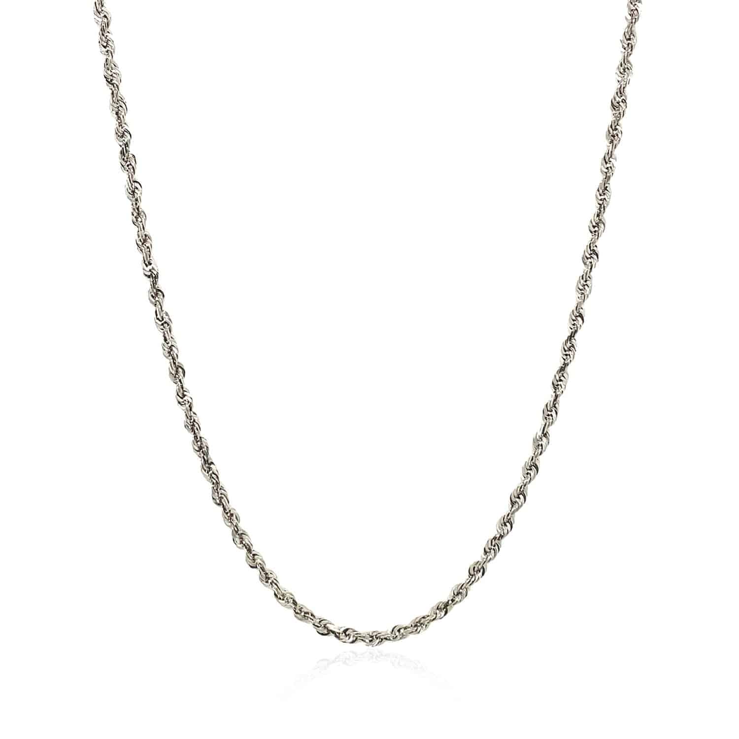 14k White Gold Solid Diamond Cut Rope Chain (1.80 mm) - Forever in Harmony