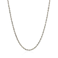 14k White Gold Solid Diamond Cut Rope Chain (1.80 mm) - Forever in Harmony