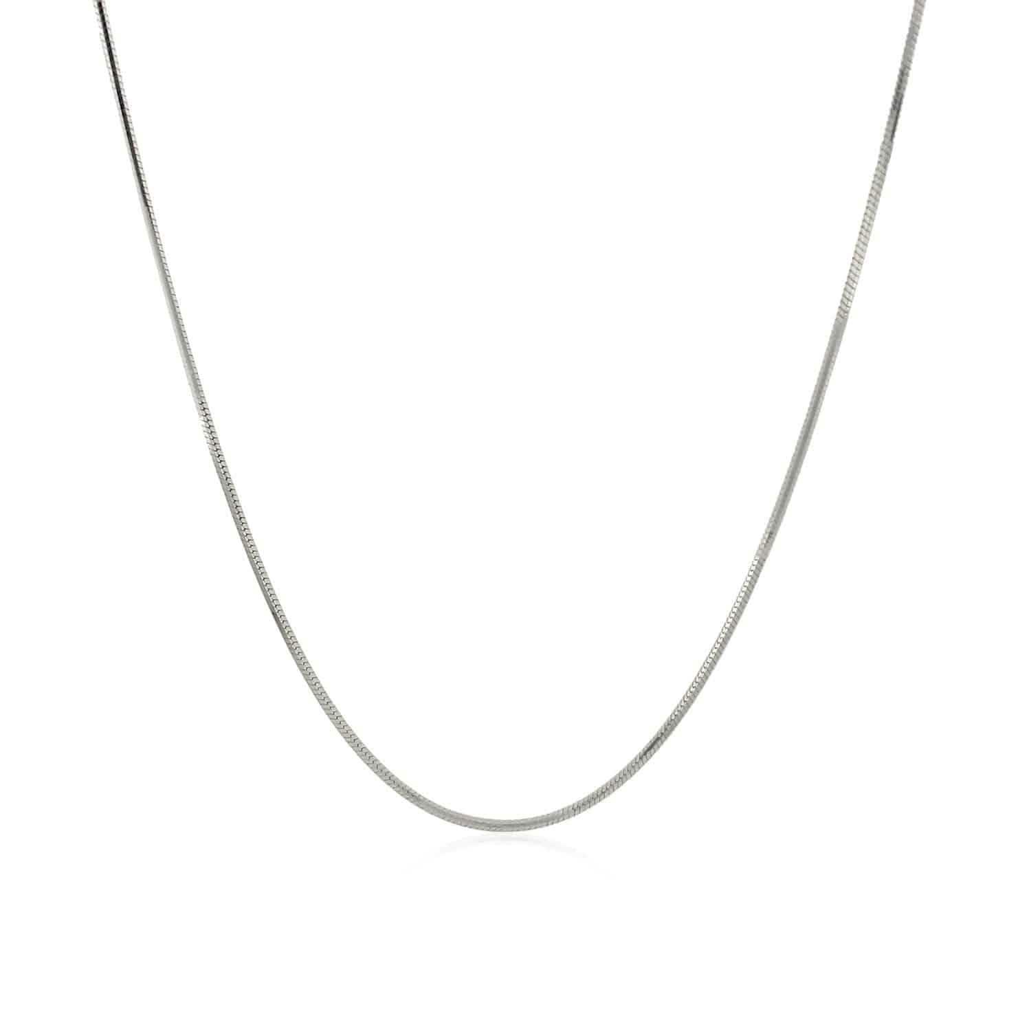 Sterling Silver Rhodium Plated Octagonal Snake Chain (0.90 mm) - Forever in Harmony