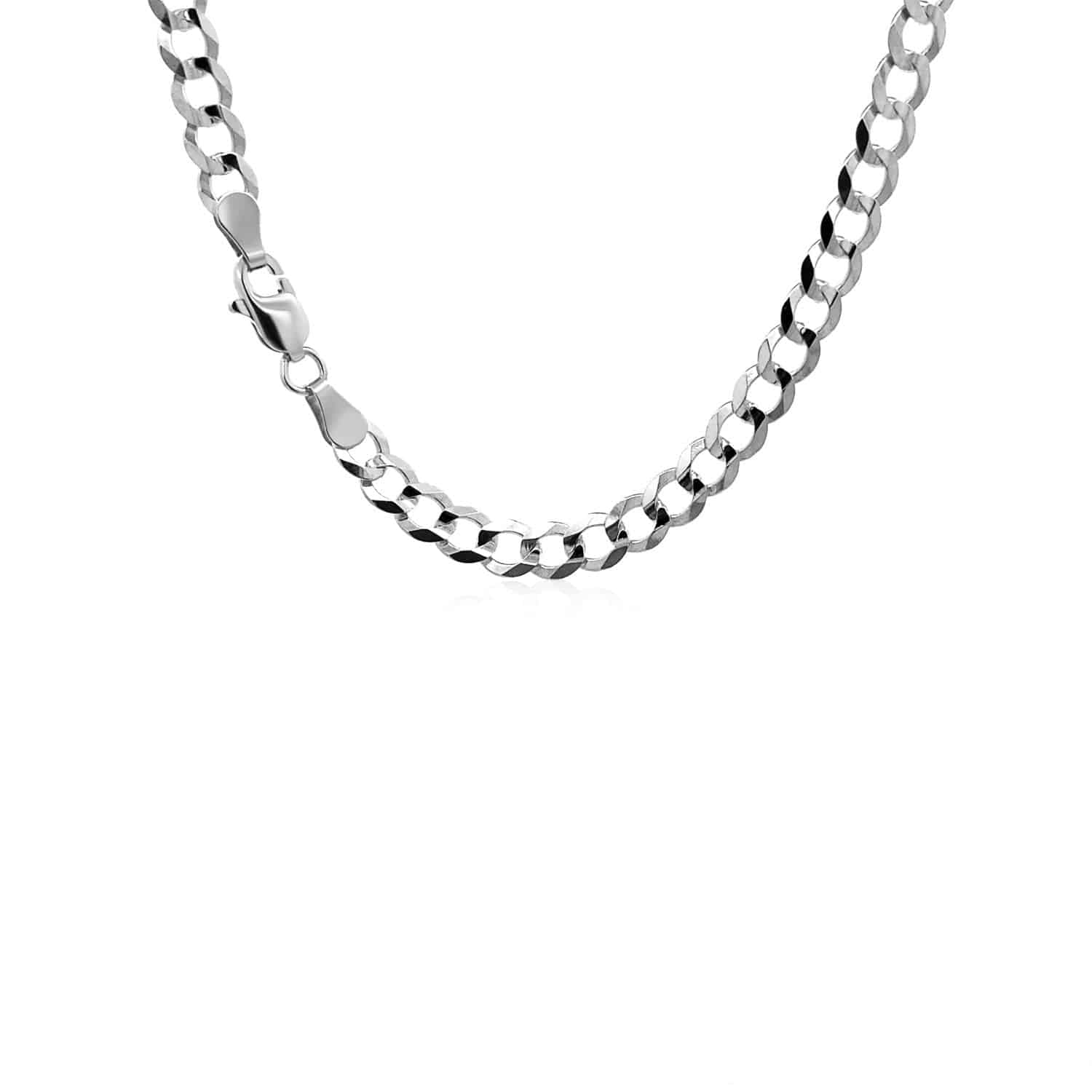 14k White Gold Solid Curb Chain (4.70 mm) - Forever in Harmony