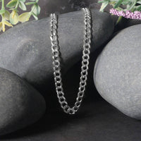 14k White Gold Solid Curb Chain (4.70 mm) - Forever in Harmony