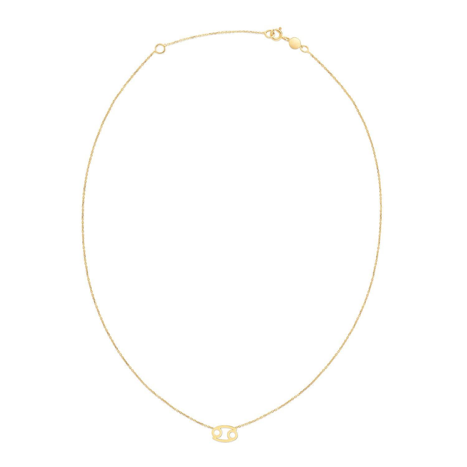 14K Yellow Gold Cancer Necklace - Forever in Harmony