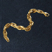 Double Oval Link Chain Bracelet in 14k Yellow Gold (10.00 mm) - Forever in Harmony