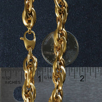 Double Oval Link Chain Bracelet in 14k Yellow Gold (10.00 mm) - Forever in Harmony