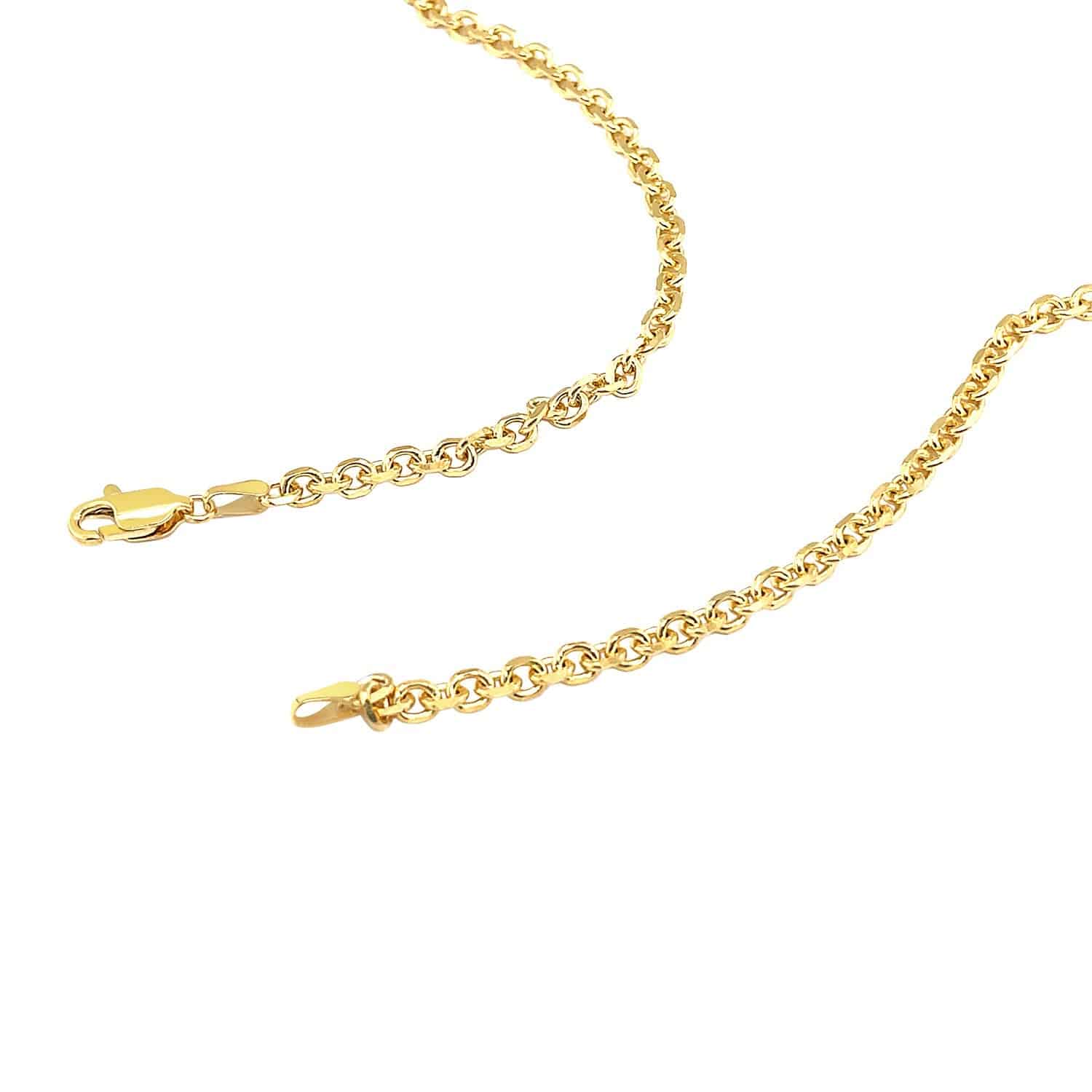 14k Yellow Gold Diamond Cut Cable Link Chain (3.70 mm) - Forever in Harmony