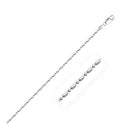 14k White Gold Diamond-Cut Alternating Bead Chain (1.10 mm) - Forever in Harmony