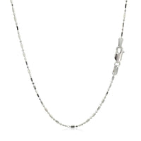 14k White Gold Diamond-Cut Alternating Bead Chain (1.10 mm) - Forever in Harmony