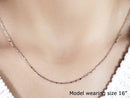 14k White Gold Diamond-Cut Alternating Bead Chain (1.10 mm) - Forever in Harmony