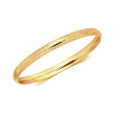 14k Yellow Gold Dome Style Childrens Bangle with Diamond Cuts (5.50 mm) | - Forever in Harmony