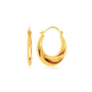 14k Yellow Gold Graduated Oval Hoop Earrings - Forever in Harmony