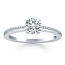 14k White Gold Classic Pave Diamond Band Engagement Ring - Forever in Harmony