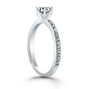 14k White Gold Classic Pave Diamond Band Engagement Ring - Forever in Harmony