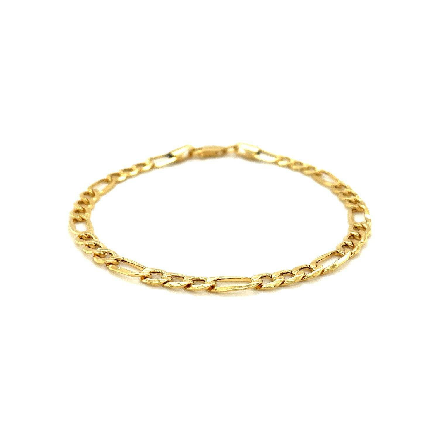 14k Yellow Gold Lite Figaro Bracelet (4.70 mm) | - Forever in Harmony