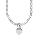 Sterling Silver Rolo Chain  with a Heart Toggle Charm and Rhodium Plating - Forever in Harmony