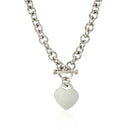 Sterling Silver Rolo Chain  with a Heart Toggle Charm and Rhodium Plating - Forever in Harmony