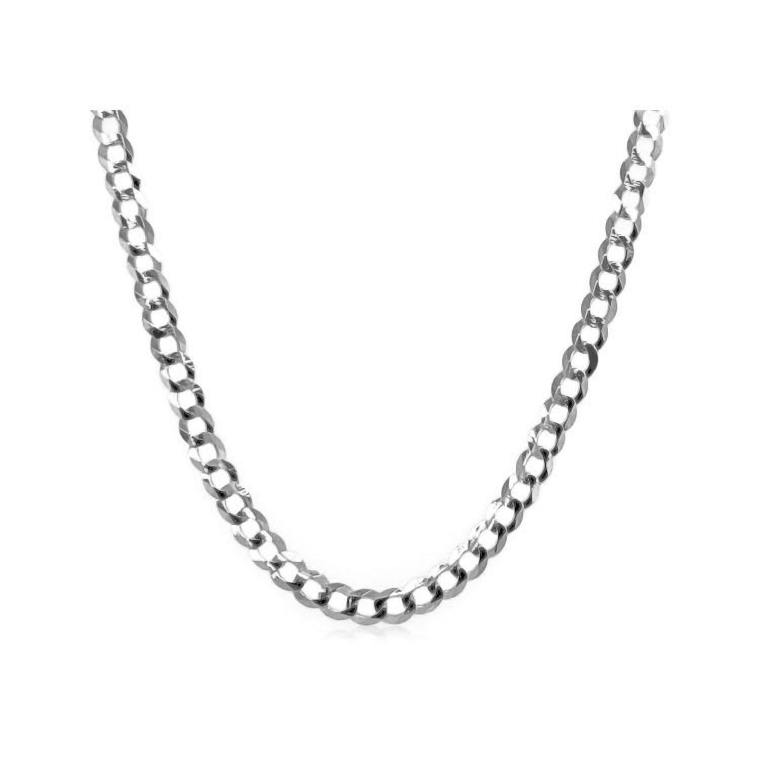 14k White Gold Solid Curb Chain (2.60 mm) - Forever in Harmony