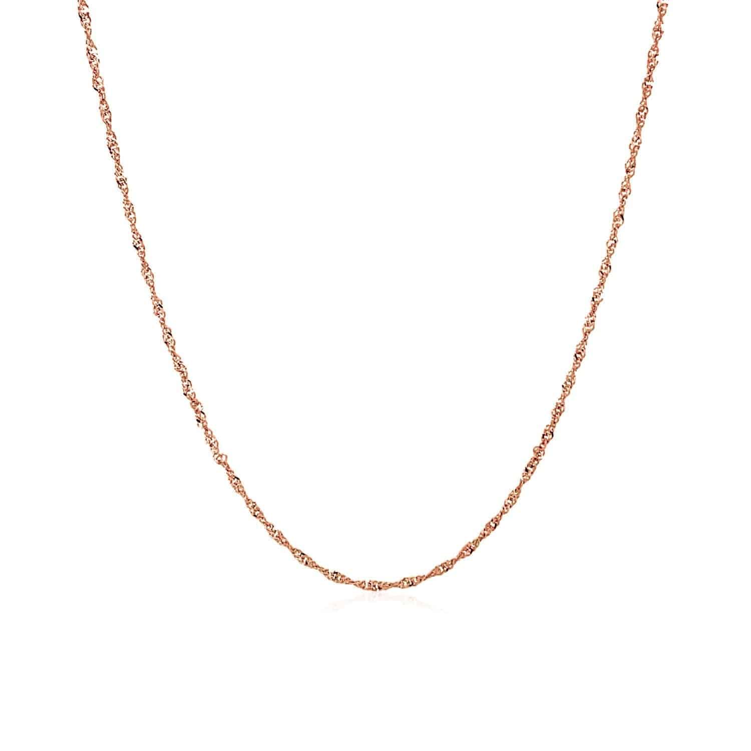 14k Rose Gold Singapore Chain (1.10 mm)