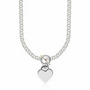 Sterling Silver Rhodium Plated Rolo Chain Necklace with a Heart Toggle Charm | - Forever in Harmony