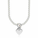 Sterling Silver Rhodium Plated Rolo Chain Necklace with a Heart Toggle Charm | 16'' - Forever in Harmony