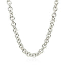 Sterling Silver Rhodium Plated Rolo Chain Necklace with a Heart Toggle Charm | - Forever in Harmony