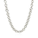 Sterling Silver Rhodium Plated Rolo Chain Necklace with a Heart Toggle Charm | 16'' - Forever in Harmony