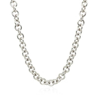 Sterling Silver Rhodium Plated Rolo Chain Necklace with a Heart Toggle Charm | 16'' - Forever in Harmony