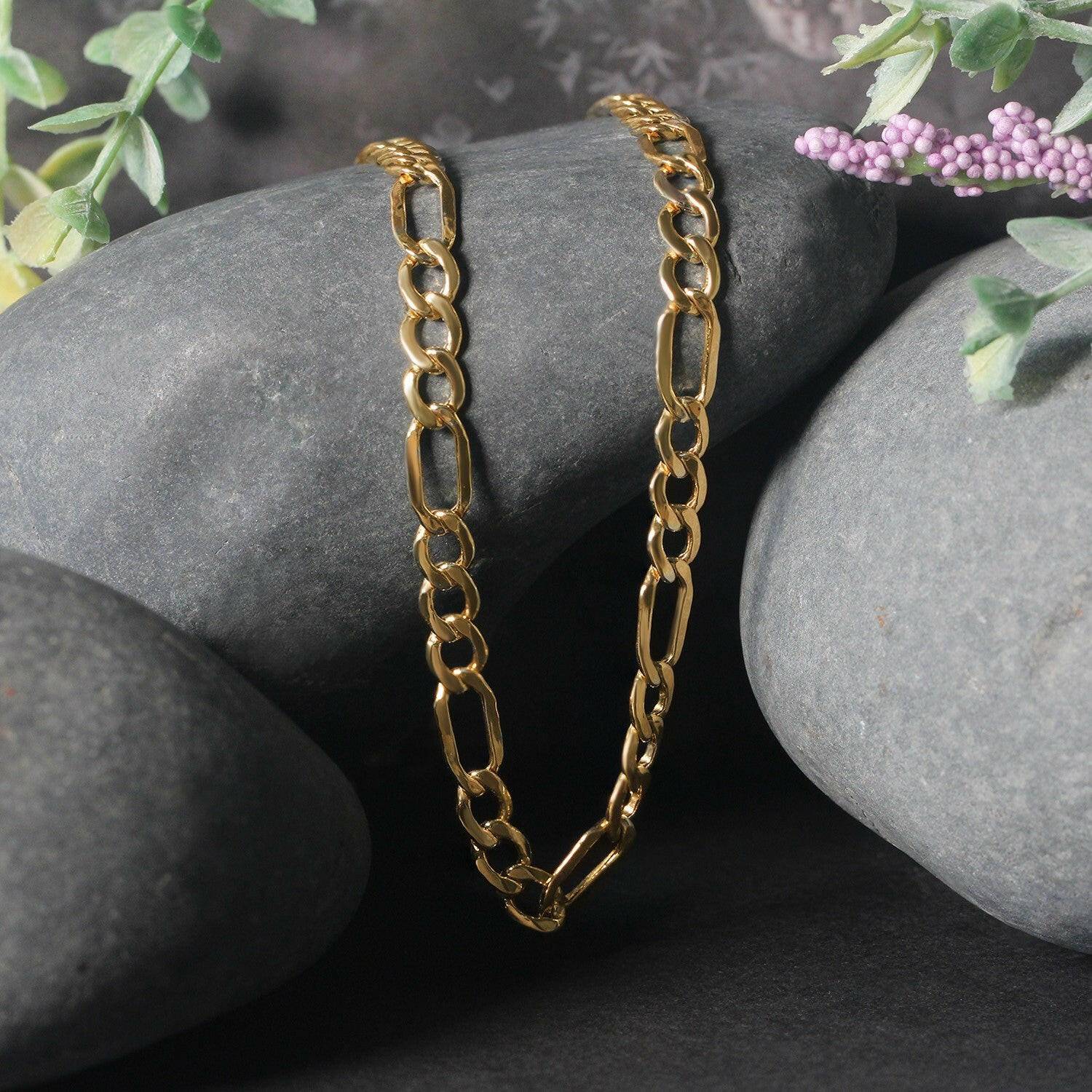 14k Yellow Gold Lite Figaro Chain (5.60 mm) | - Forever in Harmony