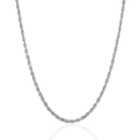 14k White Gold Solid Diamond Cut Rope Chain (3.00 mm) - Forever in Harmony