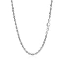 14k White Gold Solid Diamond Cut Rope Chain (3.00 mm) - Forever in Harmony