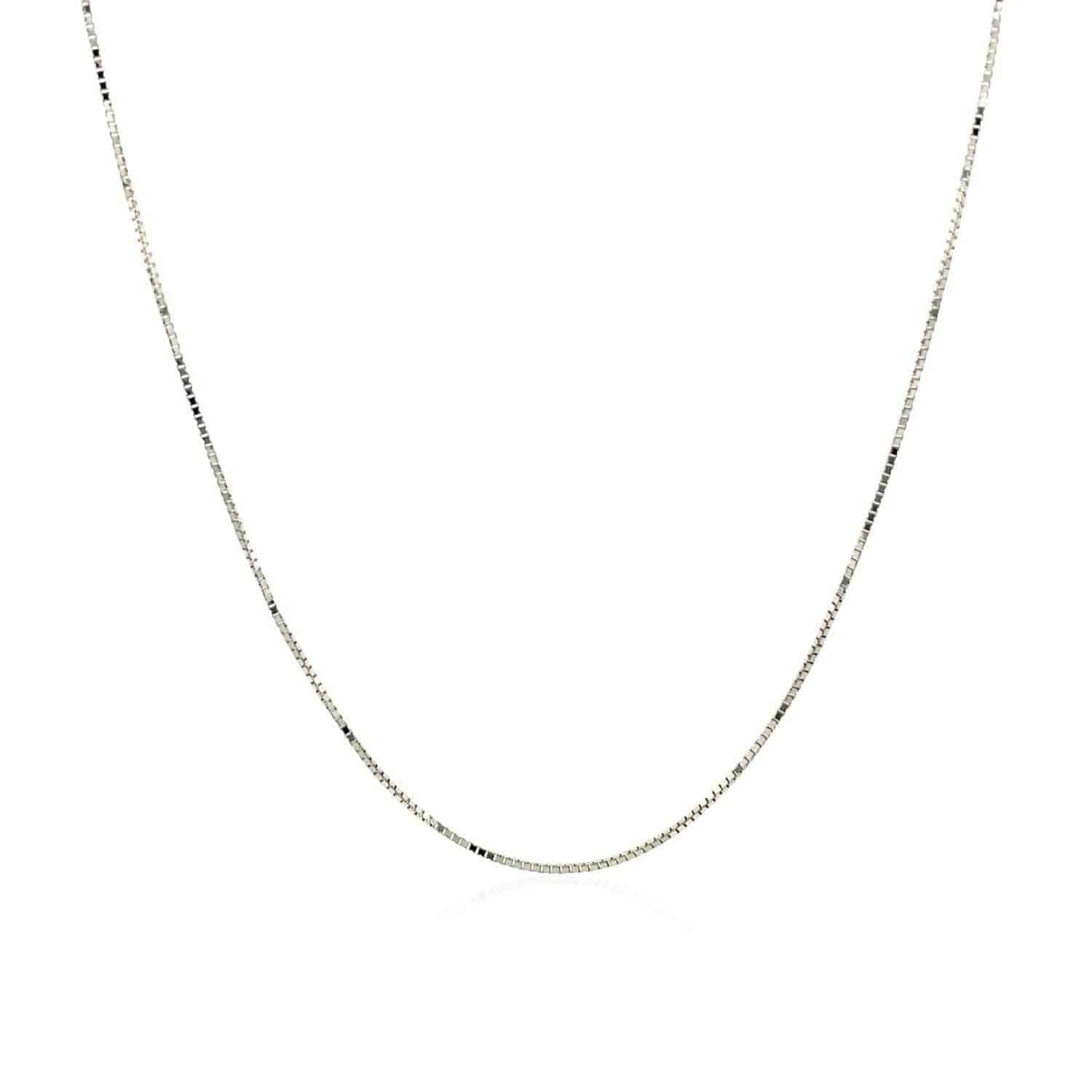 14k White Gold Classic Box Chain (0.60 mm) | - Forever in Harmony