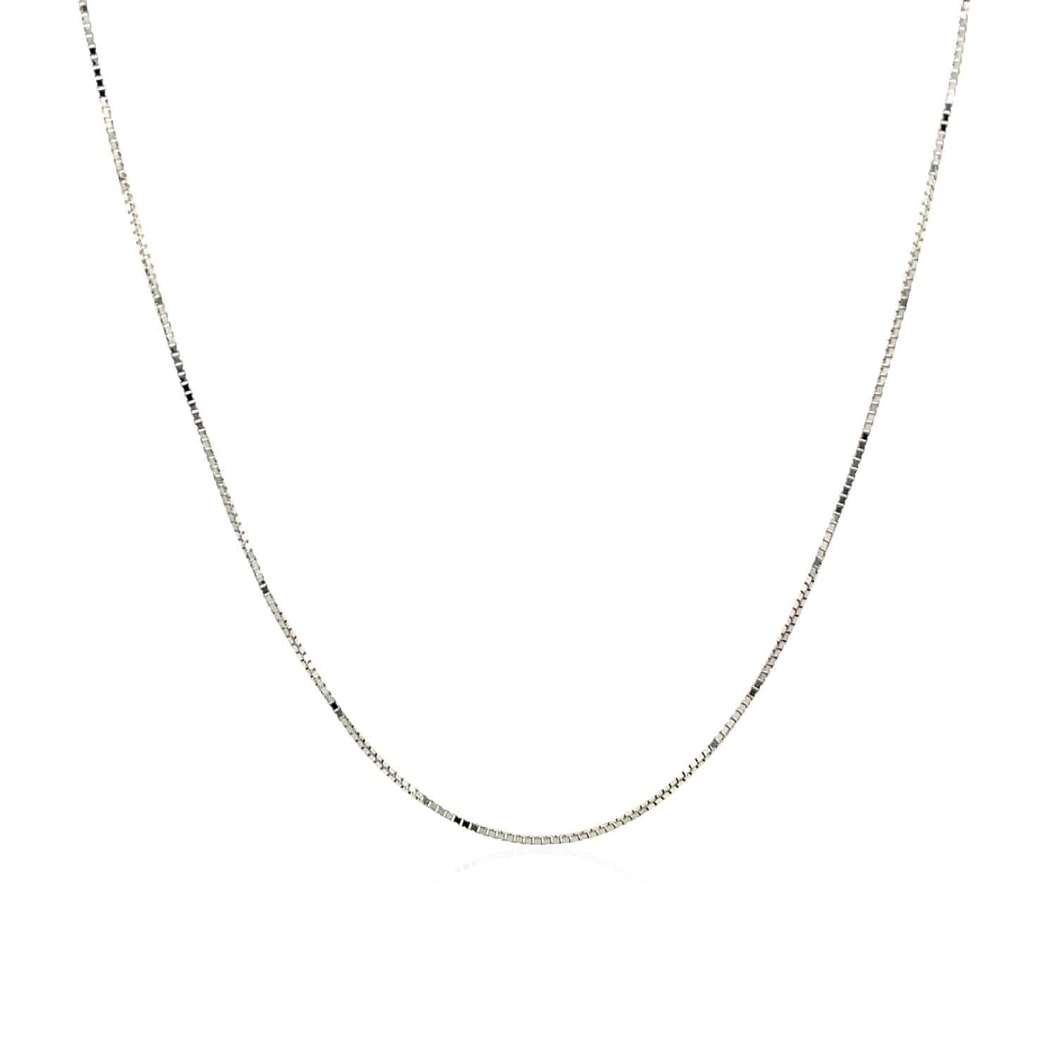 14k White Gold Classic Box Chain (0.60 mm) | 13''