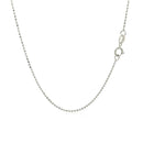 14k White Gold Diamond Cut Bead Chain Spring Clasp (0.90 mm) - Forever in Harmony