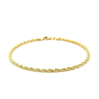 14k Yellow Gold Solid Diamond Cut Rope Bracelet (2.50 mm) | - Forever in Harmony