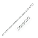 14k White Gold Solid Figaro Bracelet (3.80 mm) | - Forever in Harmony