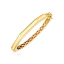 14k Yellow Gold High Polish Geometric Bangle (6.10 mm) | - Forever in Harmony