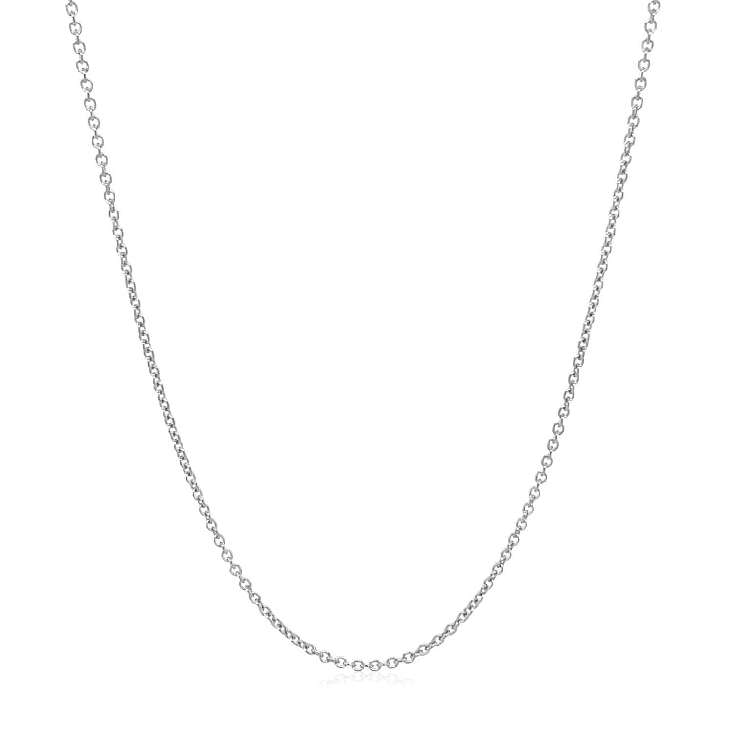 14k White Gold Round Cable Link Chain (1.20 mm)