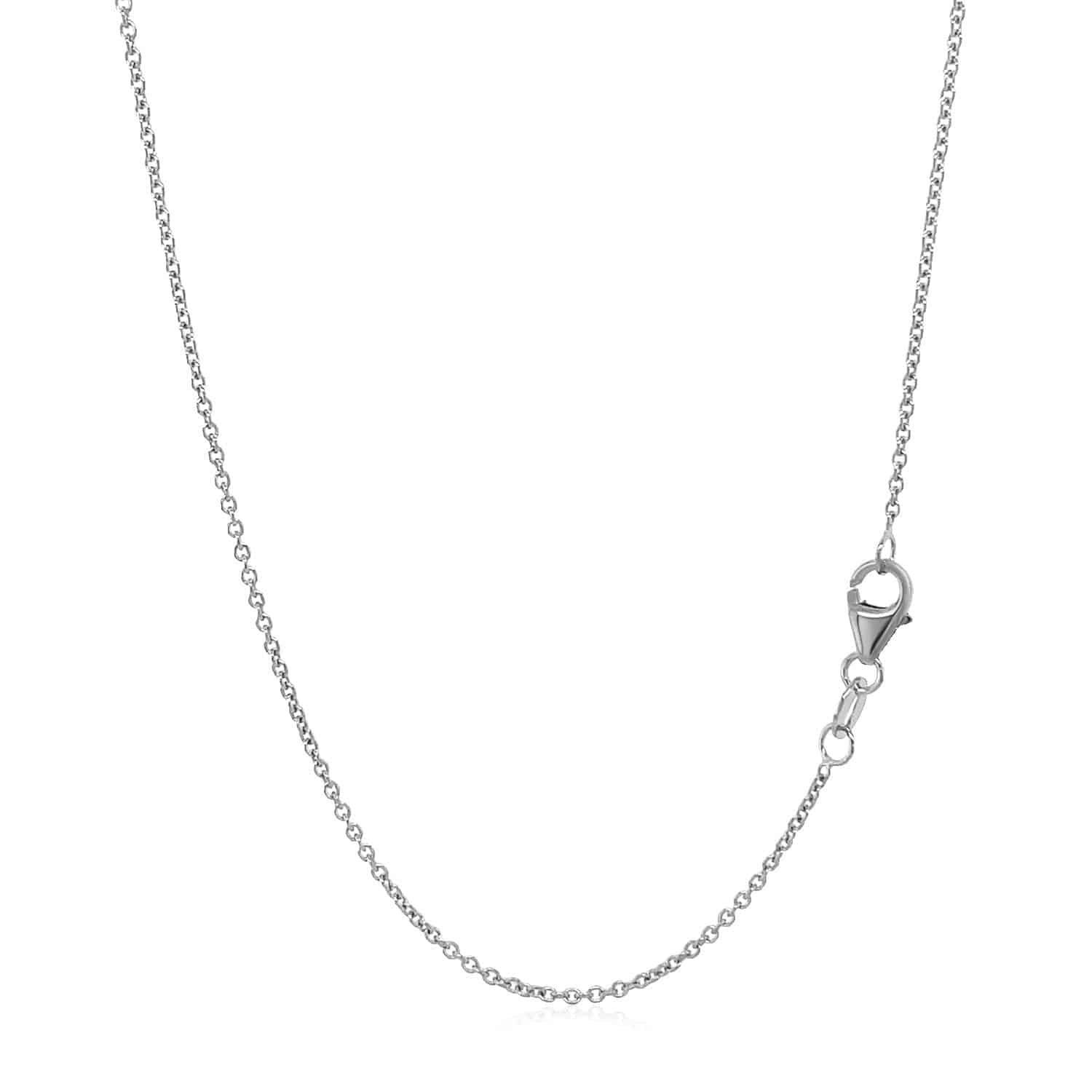 14k White Gold Round Cable Link Chain (1.20 mm) - Forever in Harmony