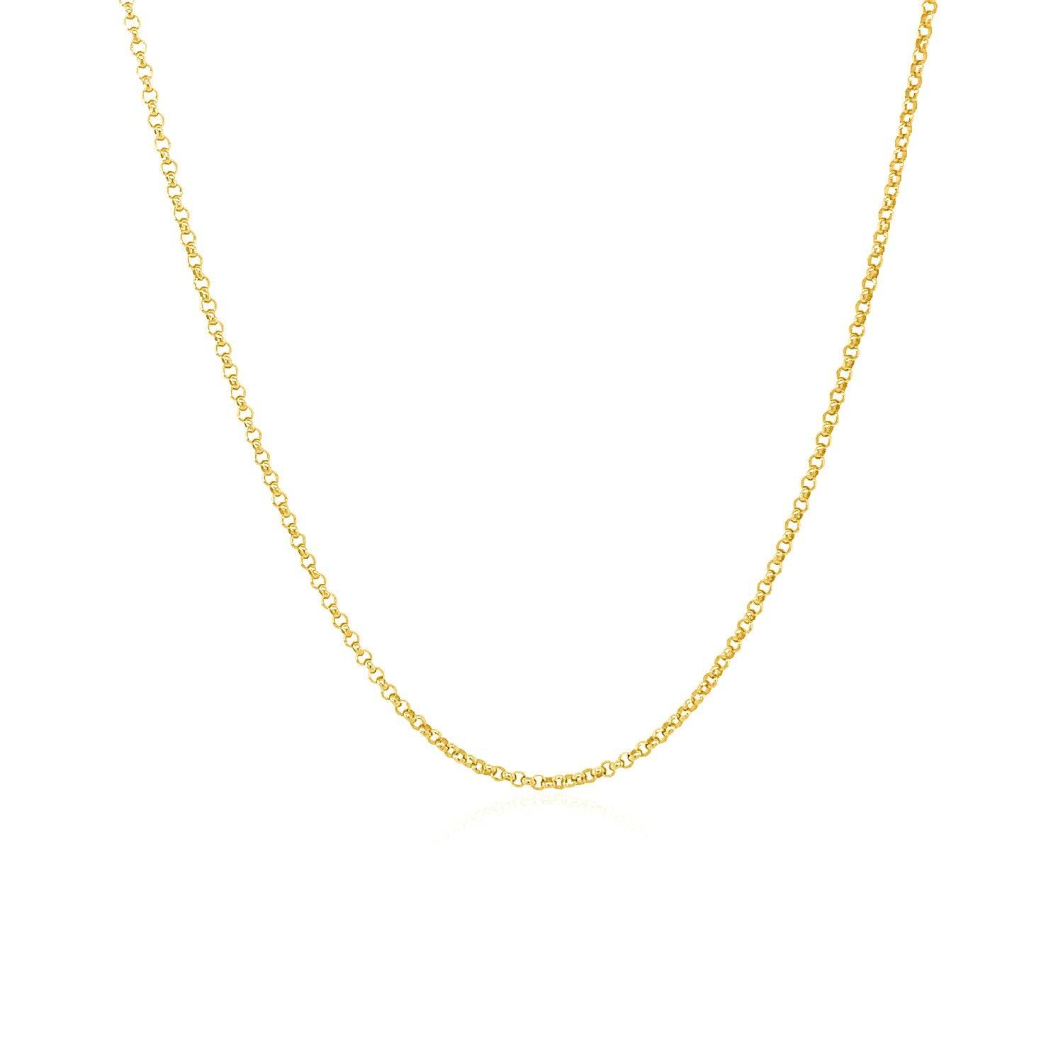 14k Yellow Gold Diamond Cut Rolo Chain (1.10 mm) - Forever in Harmony