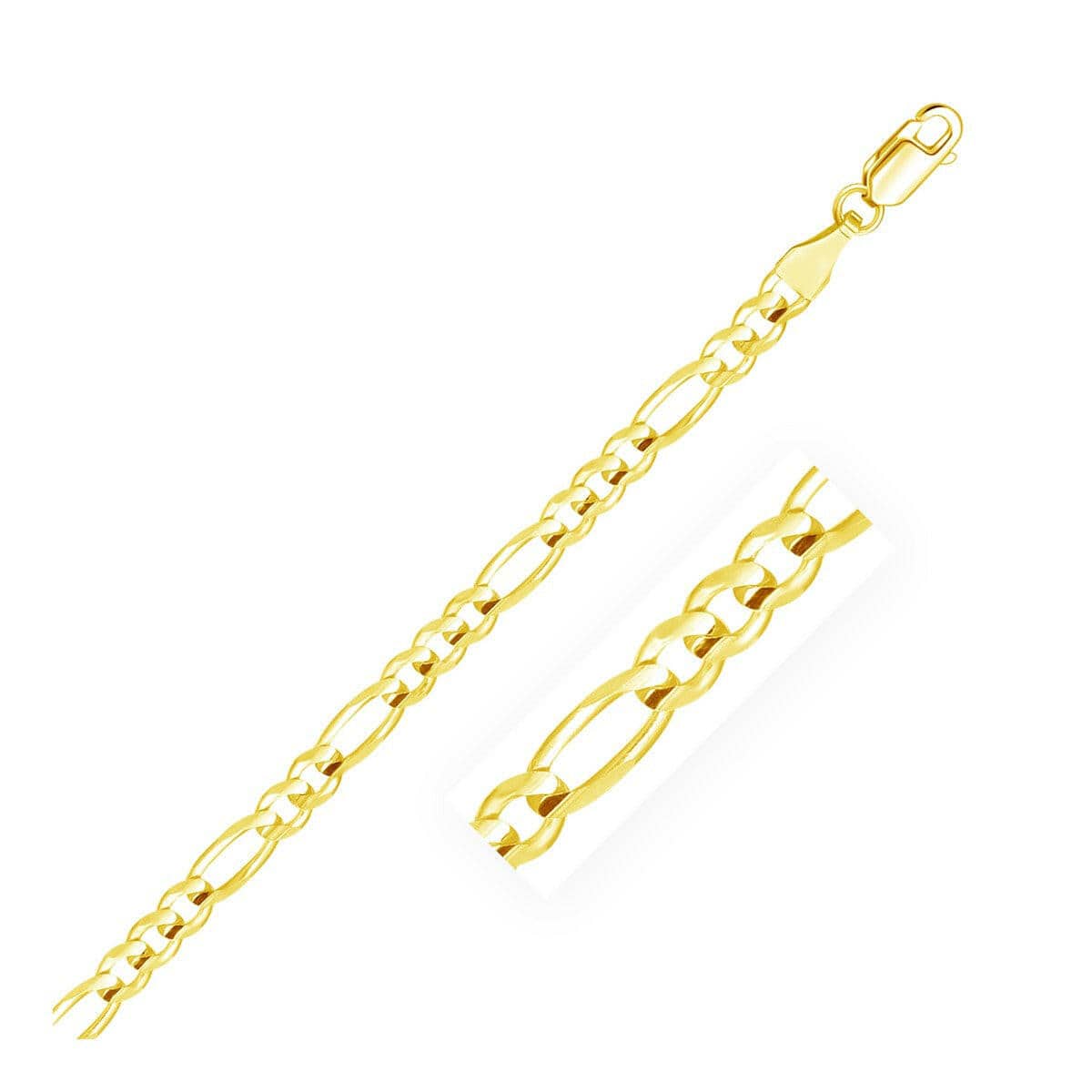 14k Yellow Gold Solid Figaro Bracelet (4.50 mm) |