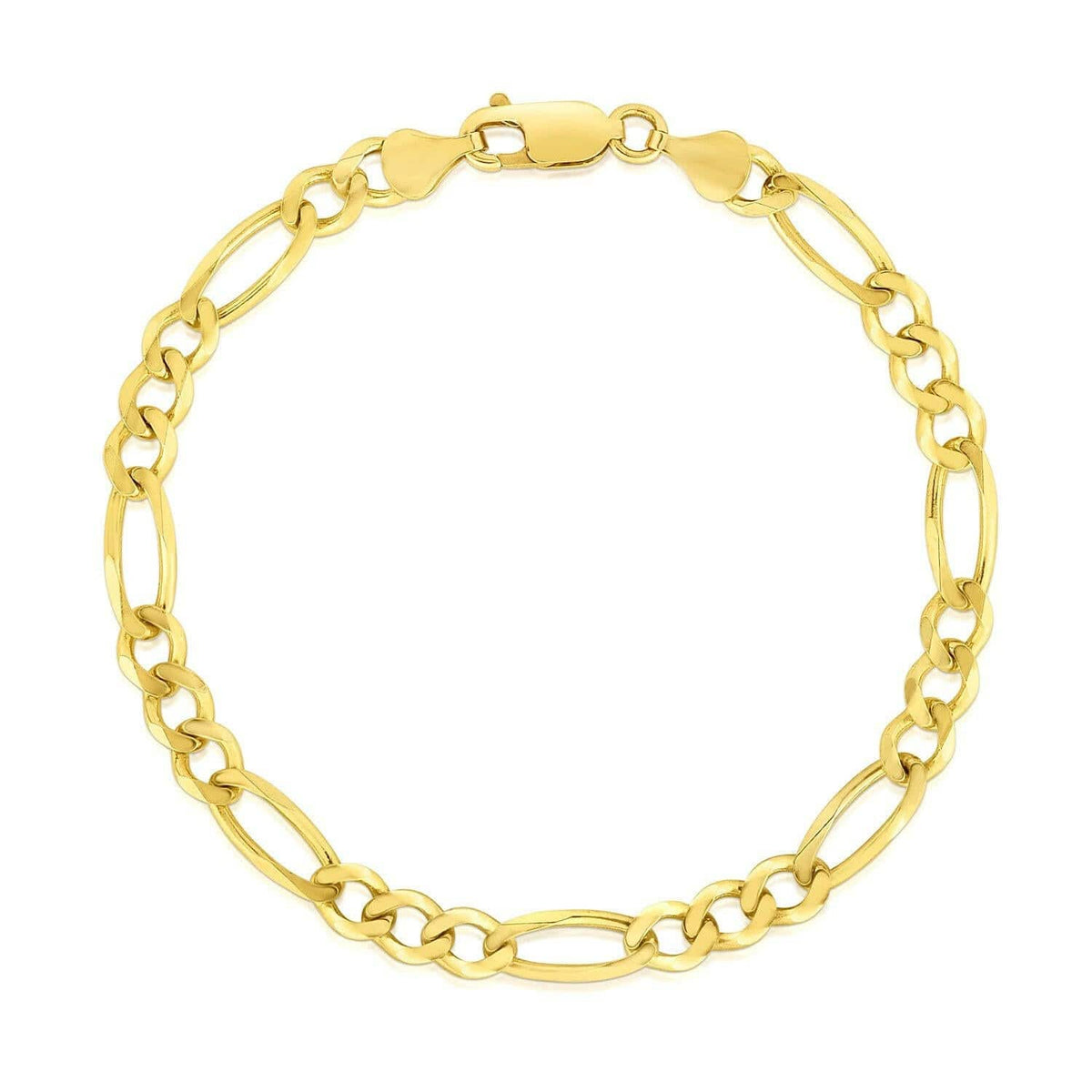 14k Yellow Gold Solid Figaro Bracelet (4.50 mm) |