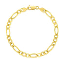 14k Yellow Gold Solid Figaro Bracelet (4.50 mm) | - Forever in Harmony