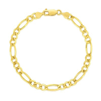 14k Yellow Gold Solid Figaro Bracelet (4.50 mm) | - Forever in Harmony