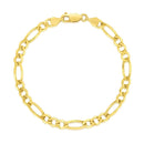 14k Yellow Gold Solid Figaro Bracelet (4.50 mm) | 7'' - Forever in Harmony