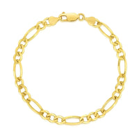 14k Yellow Gold Solid Figaro Bracelet (4.50 mm) | 7'' - Forever in Harmony