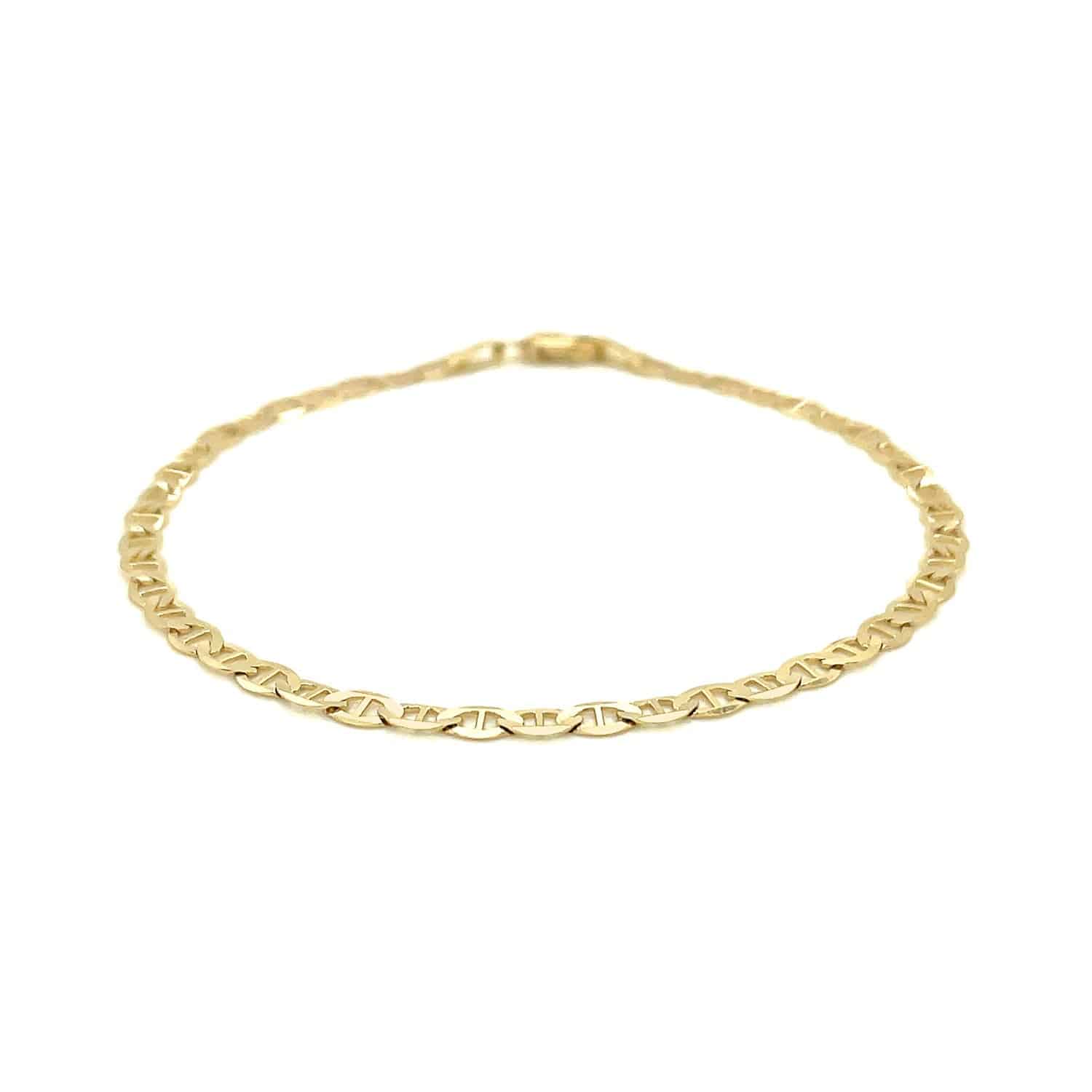 3.2mm 14k Yellow Gold Mariner Link Anklet - Forever in Harmony