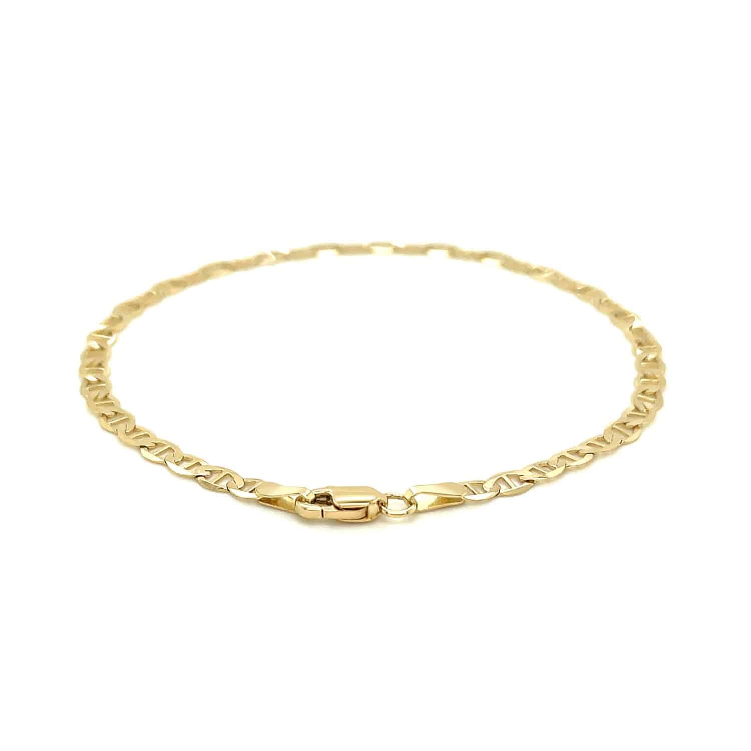 3.2mm 14k Yellow Gold Mariner Link Anklet - Forever in Harmony