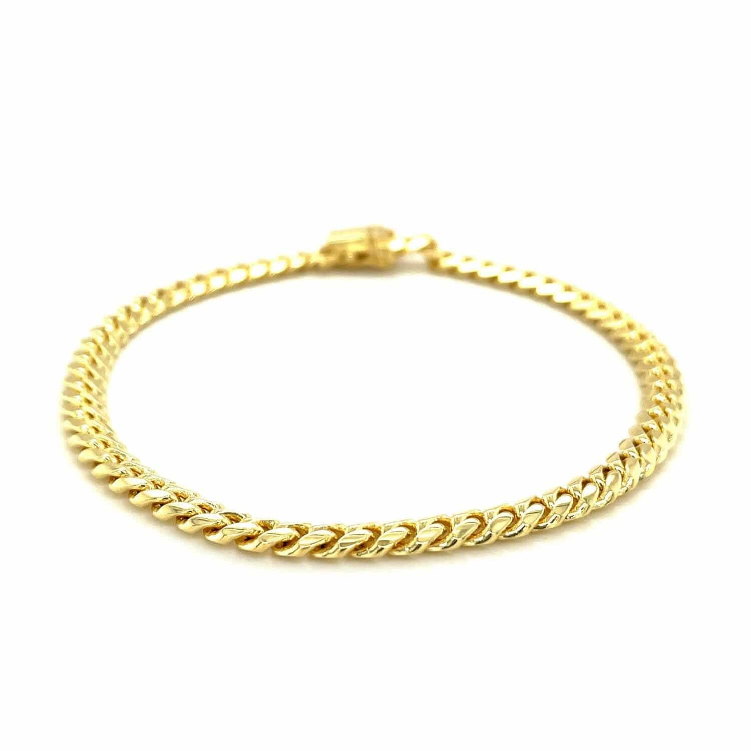 14k Yellow Gold Classic Miami Cuban Solid Bracelet (4.90 mm) |